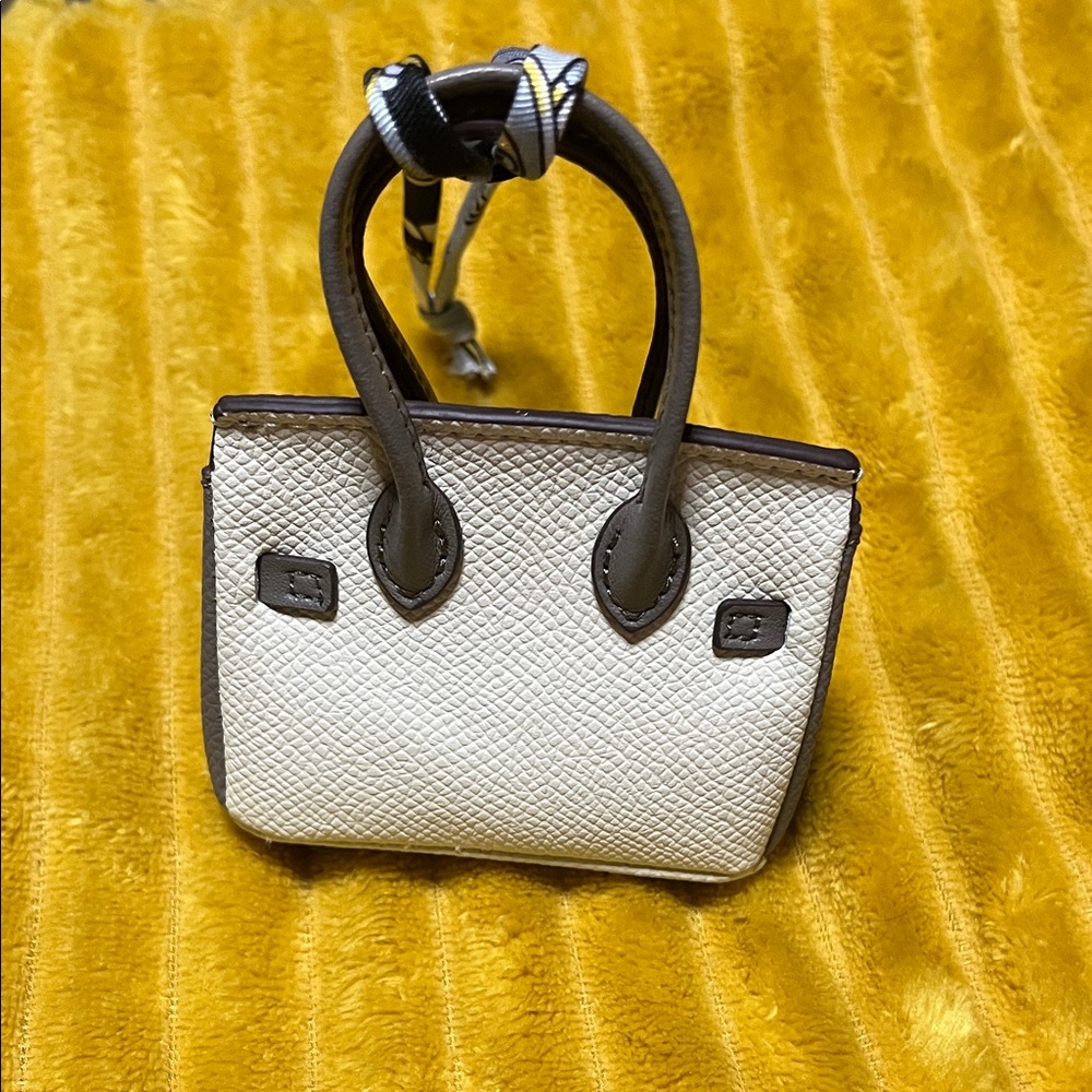 Elegant Gray and White  Mini Women's Handbag or Key Chain